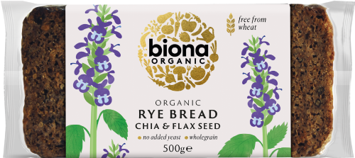 BIONA Organic Rye, Chia & Flax Seed Bread 500g