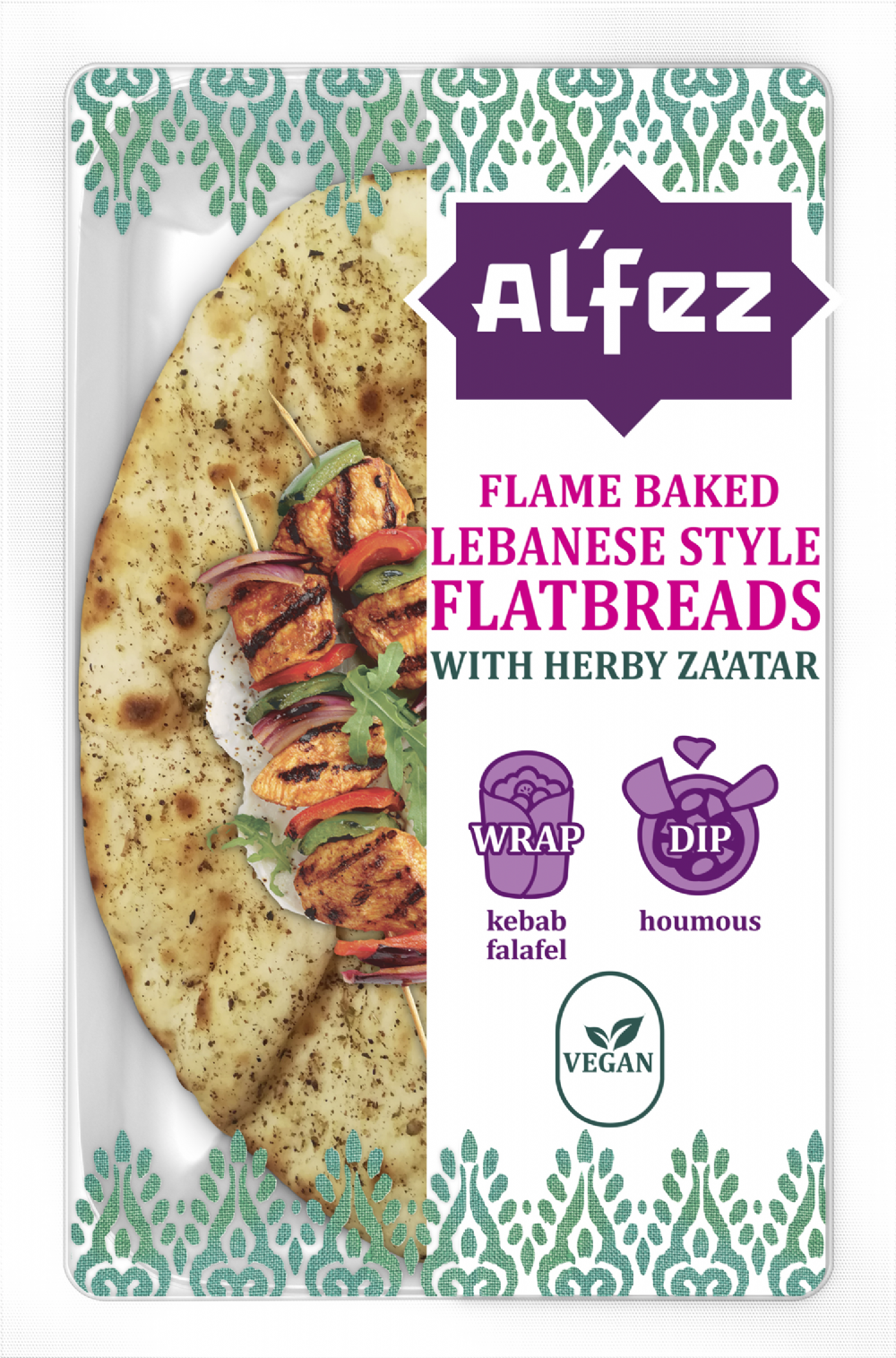 Al'Fez Flame Baked Lebanese Style Flatbreads with Herby Za'atar 180g