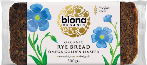 BIONA Organic Rye Omega Golden Linseed Bread 500g