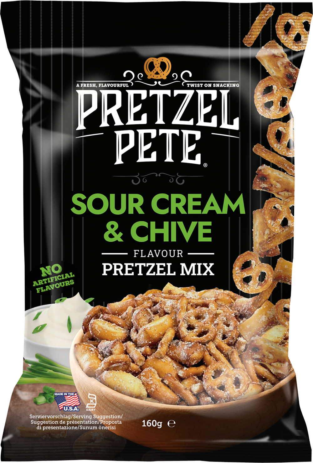 Pretzel Pete Sour Cream & Chive Flavour Pretzel Mix 160g