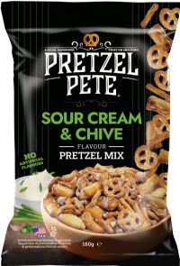 PRETZEL PETE Sour Cream & Chive Flavour Pretzel Mix 160g