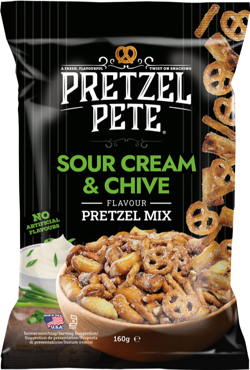PRETZEL PETE Sour Cream & Chive Flavour Pretzel Mix 160g
