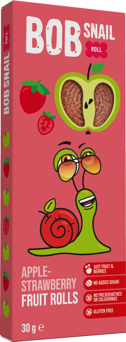 BOB SNAIL Apple-Strawberry Fruit Rolls 30g