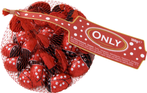 ONLY Foiled Milk Chocolate Ladybirds in Net 100g