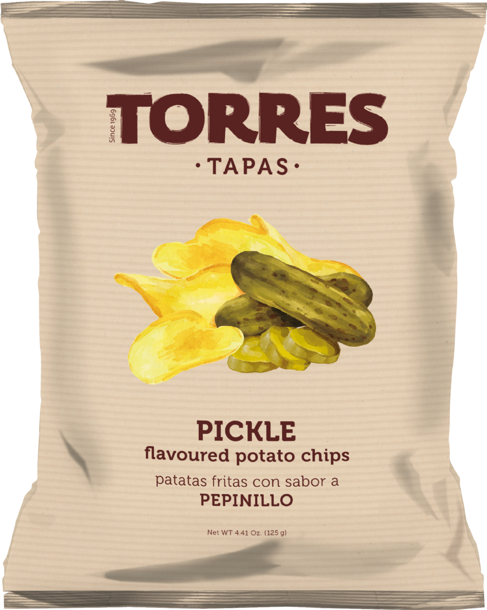 TORRES Tapas Pickle Flavoured Potato Chips 125g