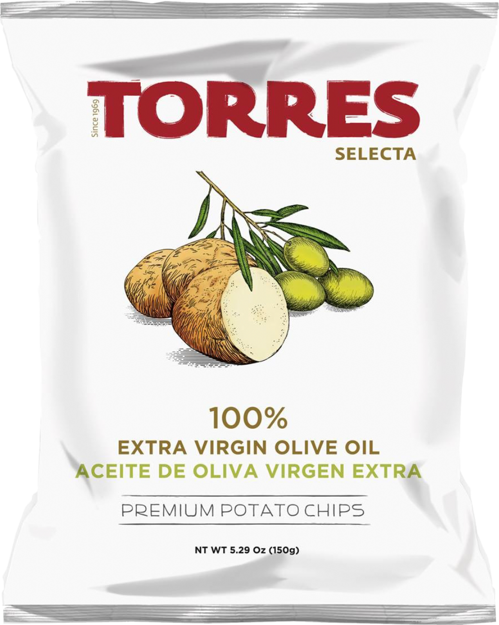 TORRES 100% Extra Virgin Olive Oil Premium Potato Chips 150g