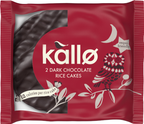 KALLO Dark Chocolate Topped Rice Cakes Twin Pack 33g
