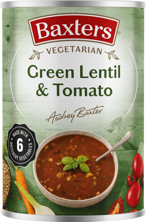BAXTERS Vegetarian Green Lentil & Tomato Soup 400g
