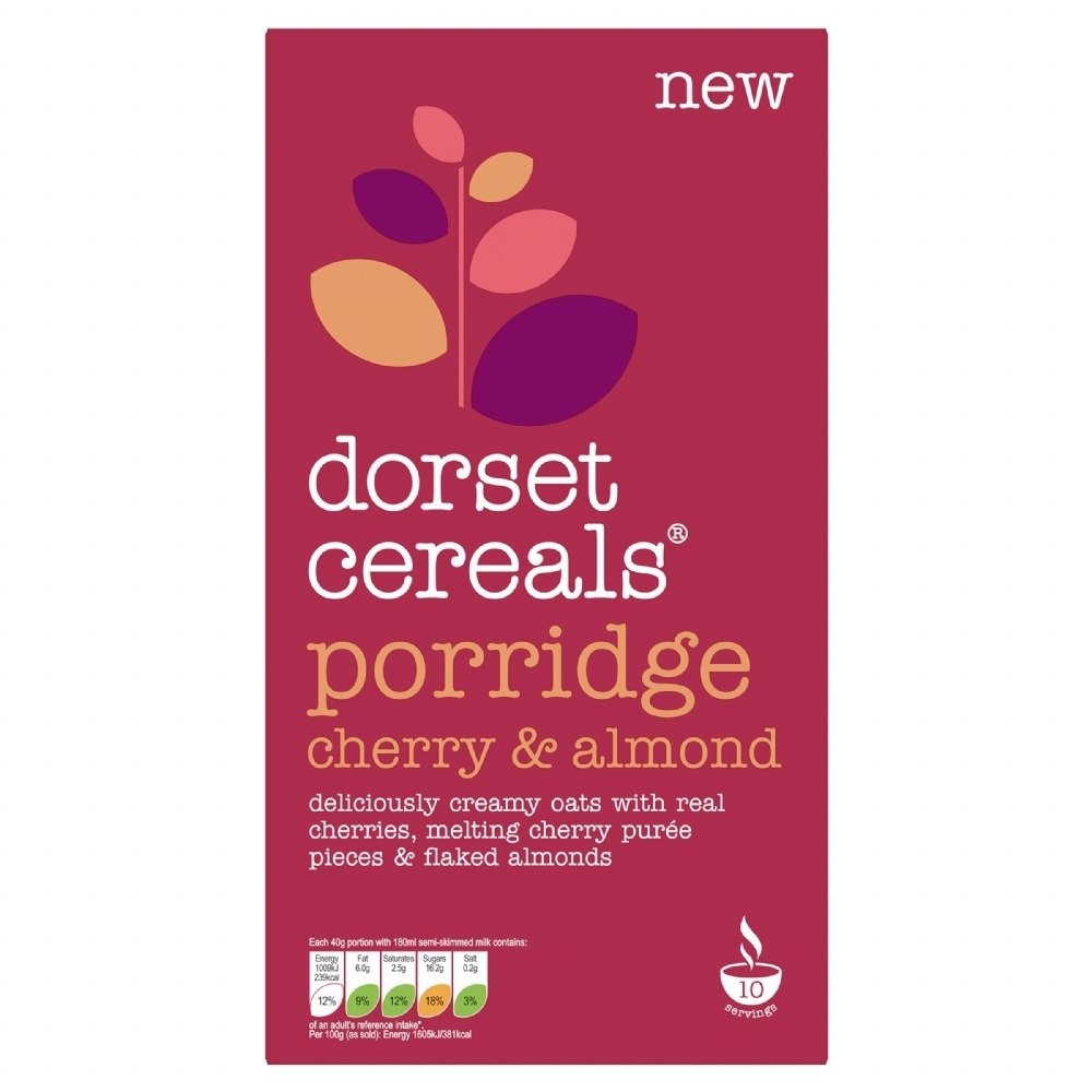 Holleys Fine Foods DORSET CEREALS Cherry & Almond Porridge 400g