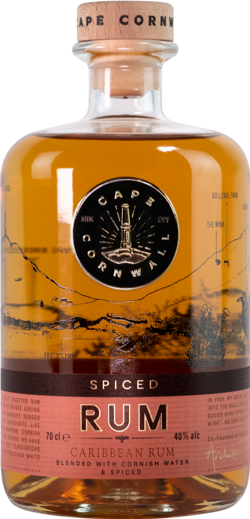 CAPE CORNWALL Spiced Rum 40% ABV 70cl