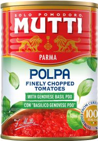 MUTTI Polpa Finely Chopped Tomatoes with Genovese Basil 400g