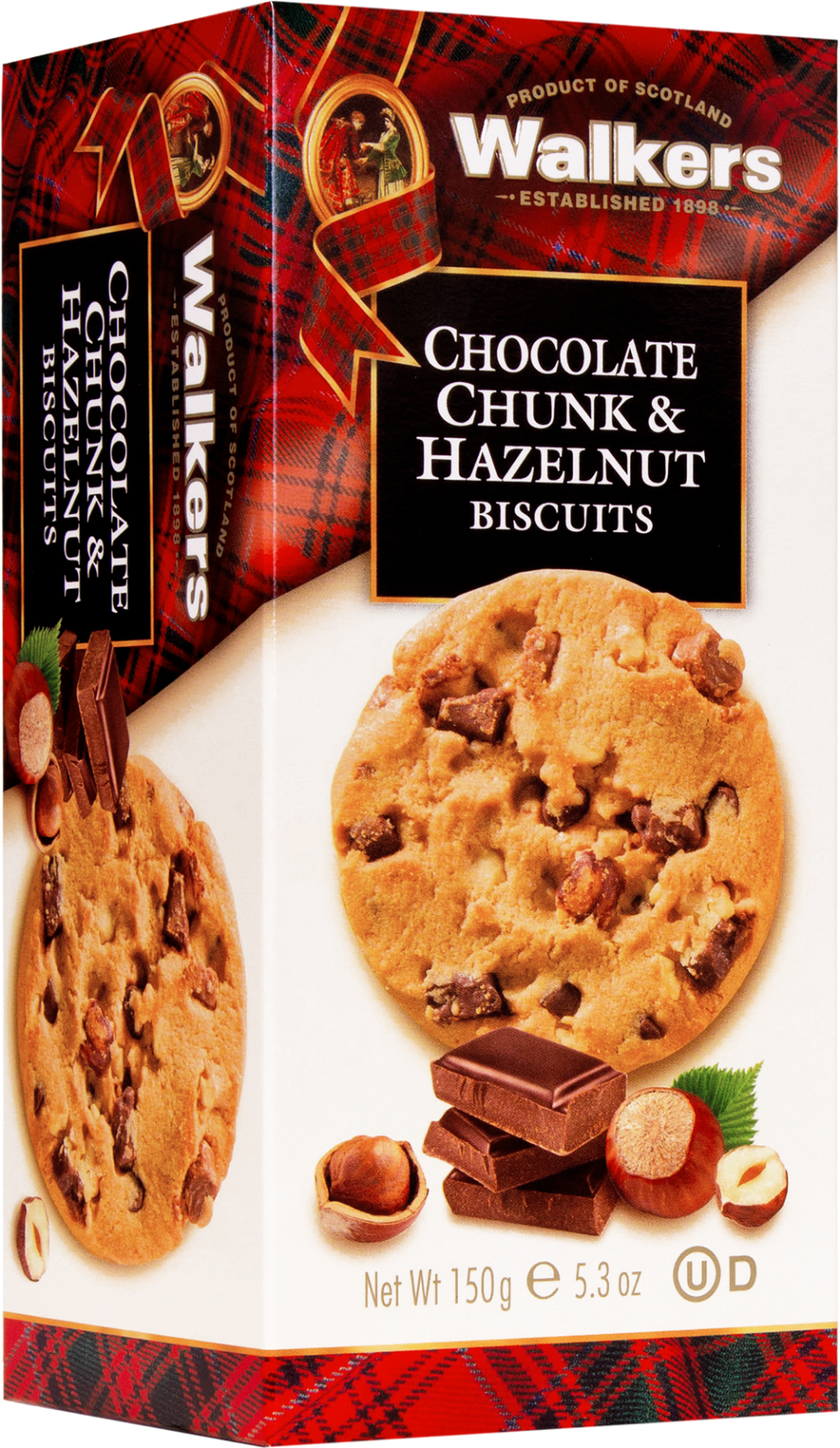 Walker's Chocolate Chunk & Hazelnut Biscuits 150g
