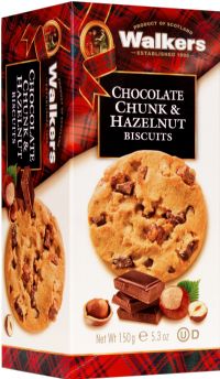 WALKER'S Chocolate Chunk & Hazelnut Biscuits 150g