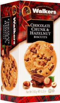 WALKER'S SHORTBREAD Chocolate Chunk & Hazelnut Biscuits 150g