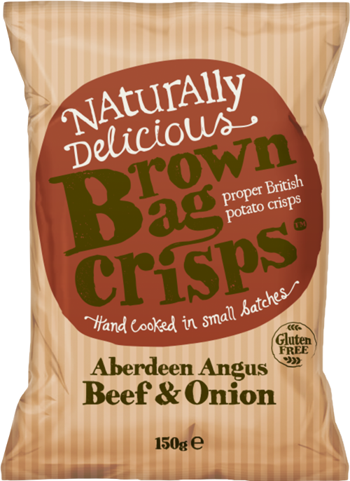 BROWN BAG CRISPS Aberdeen Angus Beef & Onion 150g