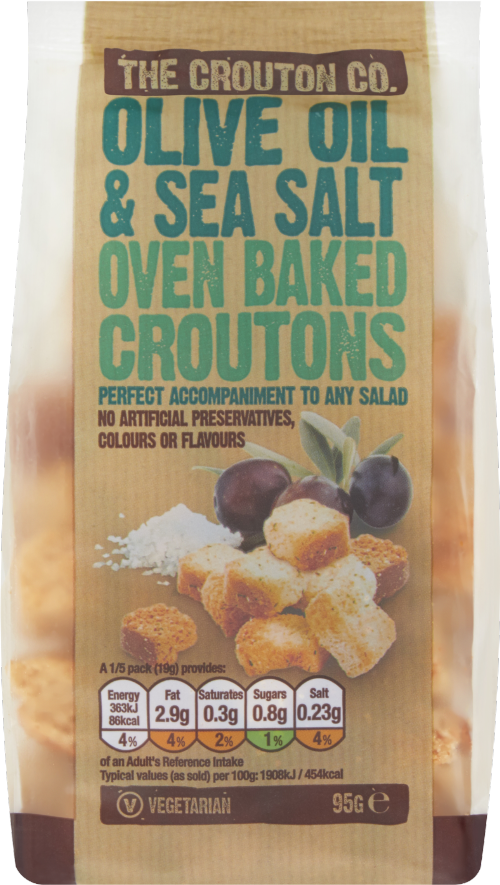 THE CROUTON CO. Olive Oil & Sea Salt Oven Baked Croutons 95g