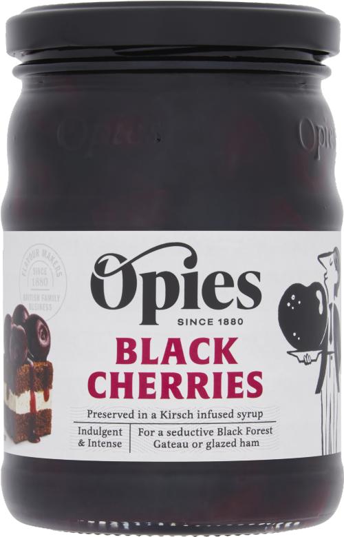 OPIES Black Cherries with Kirsch 370g