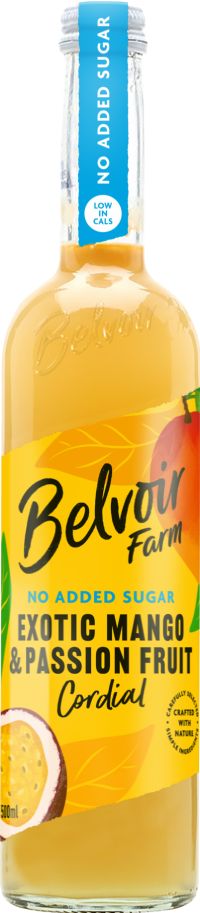BELVOIR No Added Sugar Exotic Mango & Passion Fruit Cordial 500ml