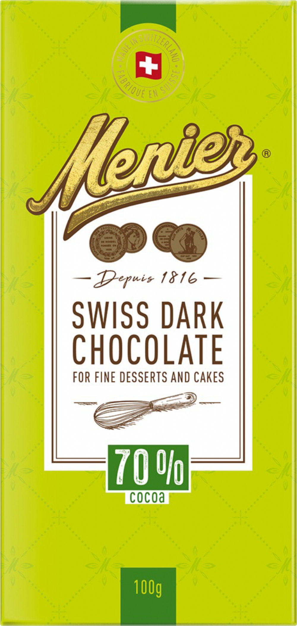 Menier Swiss Dark Chocolate for Fine Desserts and Cakes 100g