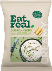 EAT REAL Quinoa Chips - Smooth Sour Cream & Chopped Chive Flavour 90g