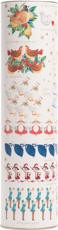 FARMHOUSE BISCUITS Shortcake Whirl Biscuits in 12 Days of Christmas Tube 300g