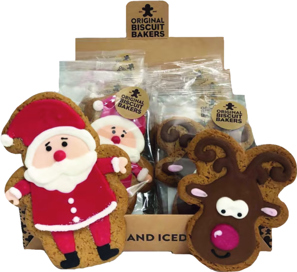 ORIGINAL BISCUIT BAKERS Santa & Reindeer Gingerbread 75g/50g