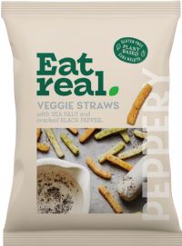 EAT REAL Veggie Straws - Sea Salt & Cracked Black Pepper 110g
