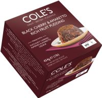 COLE'S PUDDINGS Black Cherry & Amaretto Rich Fruit Pudding 454g