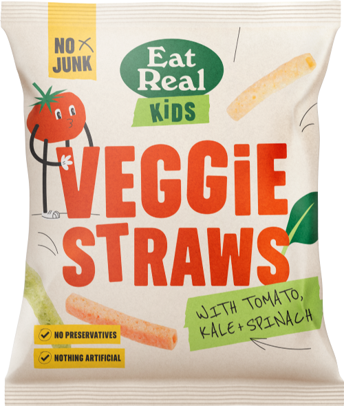 EAT REAL Kid's Veggie Straws with Kale, Tomato & Spinach 20g