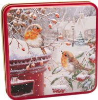 GRANDMA WILD'S Assorted Biscuits in Embossed Robins & Post Box Tin 160g