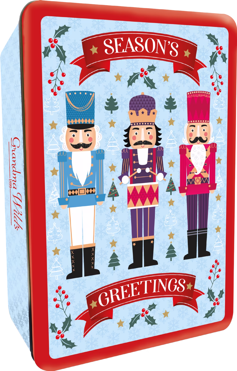 GRANDMA WILD'S Assorted Biscuits in Embossed Nutcracker Tin 300g