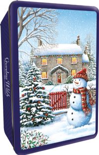 GRANDMA WILD'S Assorted Biscuits in Embossed Snowy Cottage Tin 300g