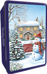 GRANDMA WILD'S Assorted Biscuits in Embossed Snowy Cottage Tin 300g