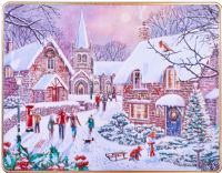 GRANDMA WILD'S Assorted Biscuits in Embossed Winter Village Scene Tin 600g