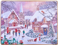GRANDMA WILD'S Assorted Biscuits in Embossed Winter Village Scene Tin 600g