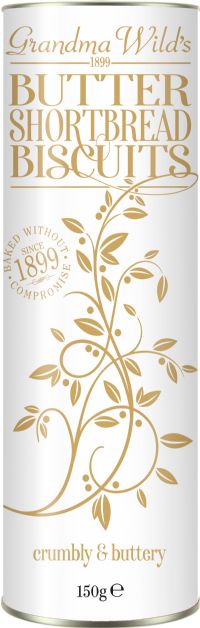GRANDMA WILD'S Butter Shortbread Biscuits in Ornate Tube 150g