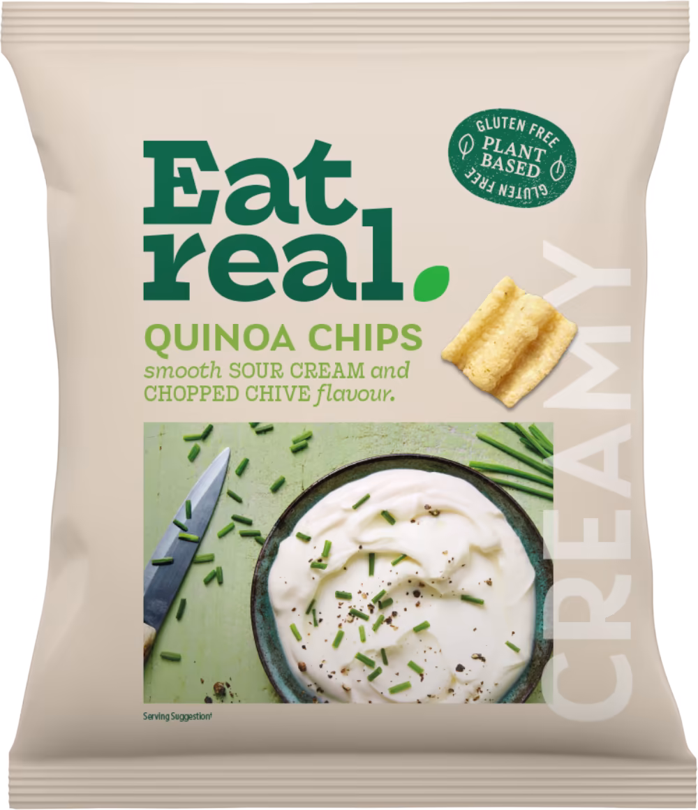 EAT REAL Quinoa Chips - Smooth Sour Cream & Chopped Chive Flavour 40g