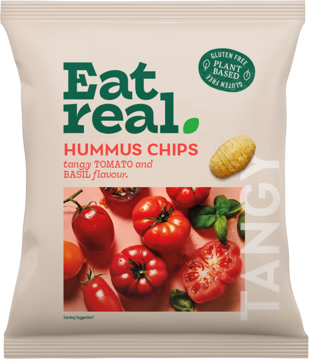 EAT REAL Hummus Chips - Tangy Tomato & Basil Flavour 45g