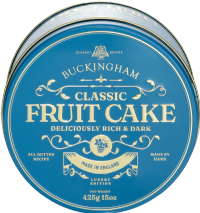 BUCKINGHAM Classic Fruit Cake in Blue Vintage Gift Tin 425g