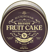 BUCKINGHAM Brandy Fruit Cake in Purple Vintage Gift Tin 425g