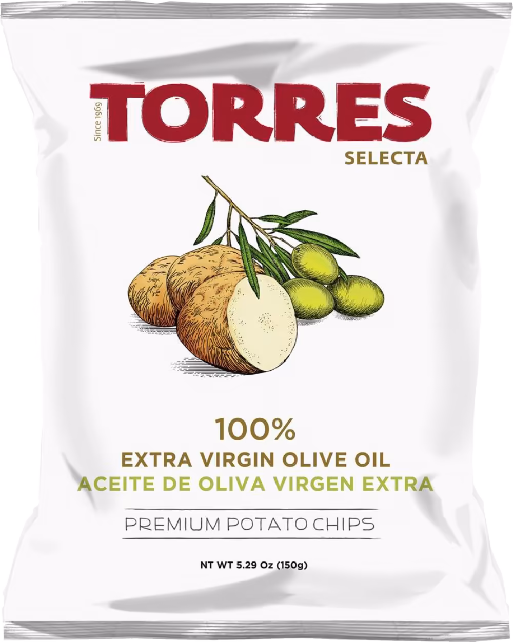 TORRES 100% Extra Virgin Olive Oil Premium Potato Chips 125g