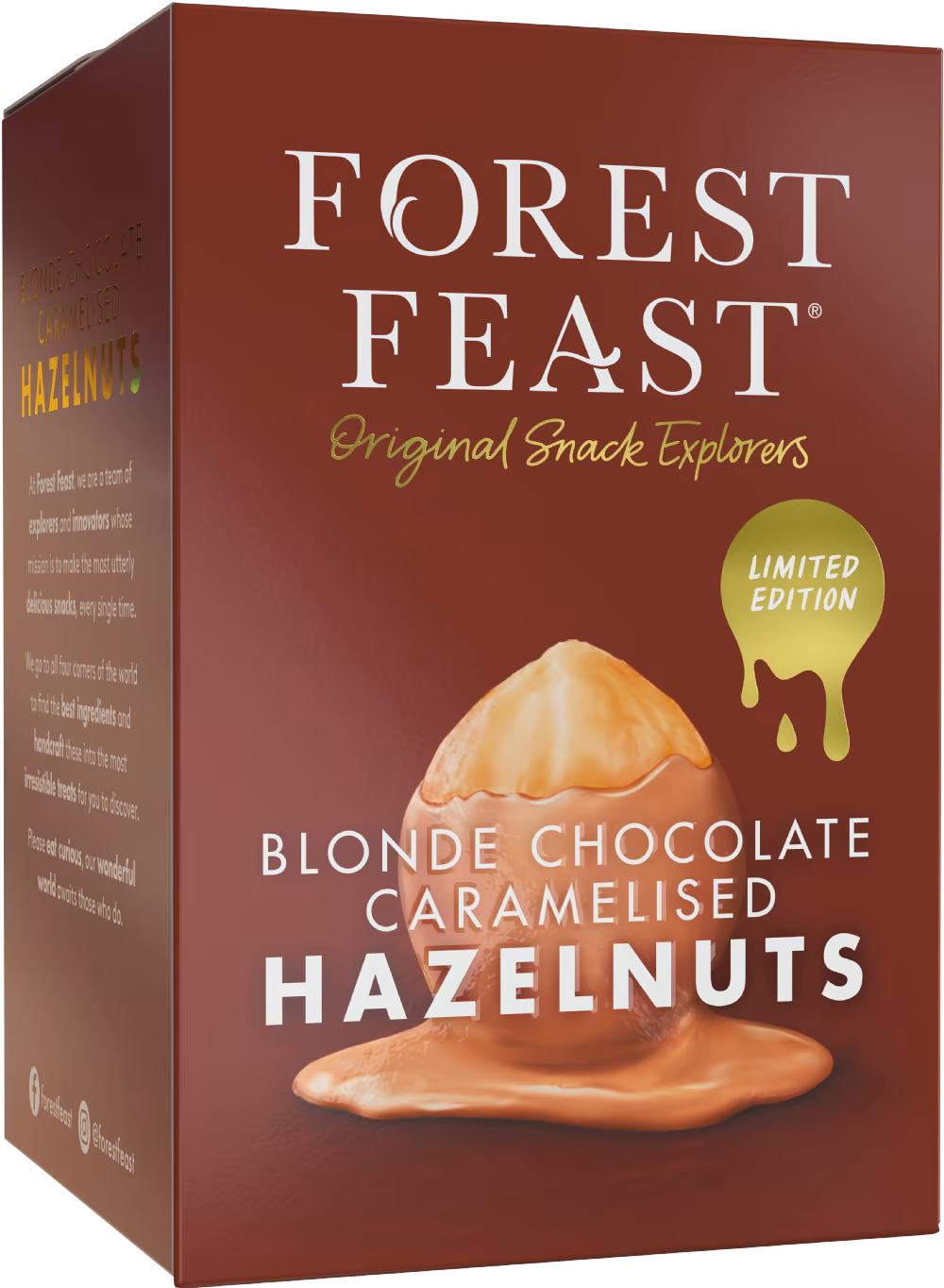 FOREST FEAST Gift Cube - Blonde Chocolate Caramelised Hazelnuts 100g