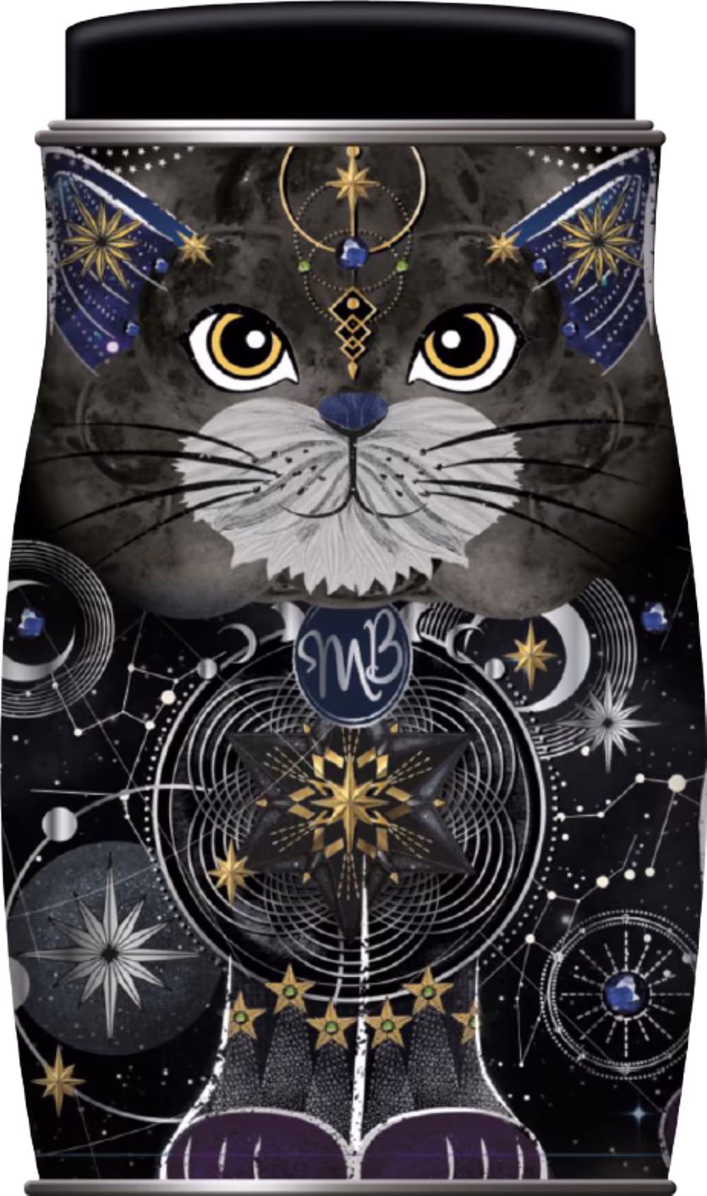 MONTY BOJANGLES Cookie Moon Truffles in Cosmic Blink Black Cat Tin 135g