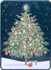 FARMHOUSE BISCUITS Salted Caramel Biscuits in Embossed Christmas Tree Tin 400g