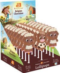 BELFINE Belgian Chocolate Farm Animal Lolly (Assorted Designs) 25g