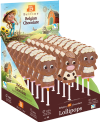 BELFINE Belgian Chocolate Farm Animal Lolly (Assorted Designs) 25g