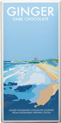 KERNOW CHOCOLATE Becky Bettesworth Ginger Dark Chocolate Bar 100g