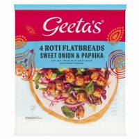 GEETA'S 4 Roti Flatbreads - Sweet Onion & Paprika 220g