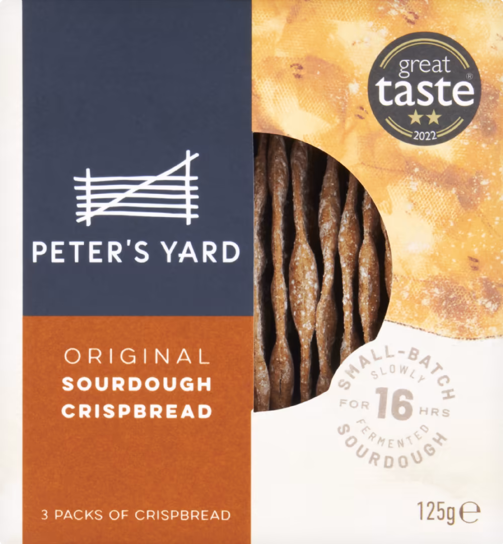 PETER'S YARD Original Sourdough Crispbread (3 packs of 5) 125g