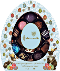 HOLDSWORTH Handmade English Chocolate Assortment - Egg Shaped Box 160g